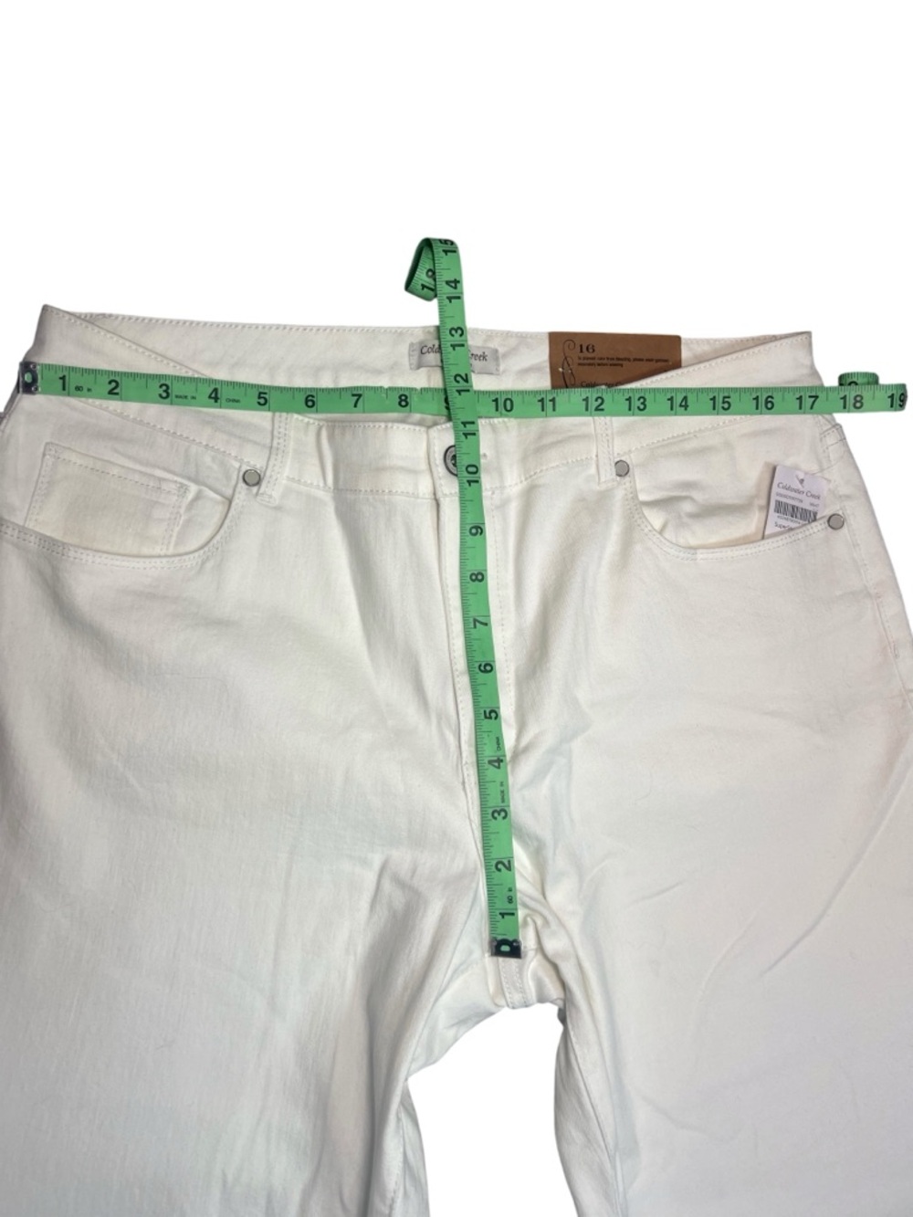 NWT Coldwater Creek Off White Natural Fit Slim Ankle Jeans Women Size 16 Stretch - Picture 5 of 12